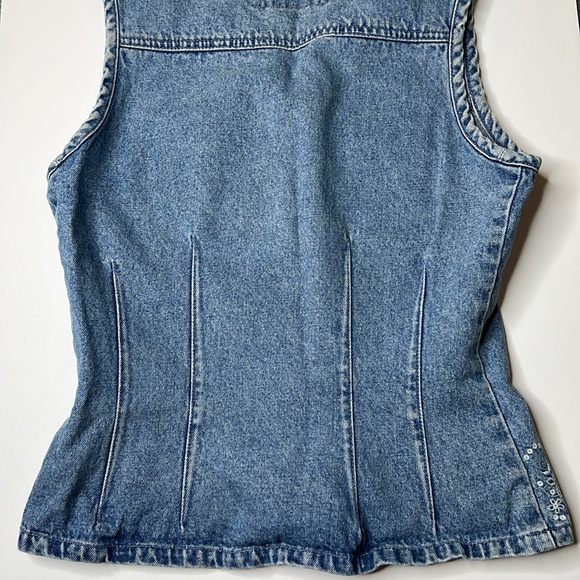 Vintage Liz Wear, Liz Claiborne Blue Denim Vest Sz Sm - Picture 7 of 9